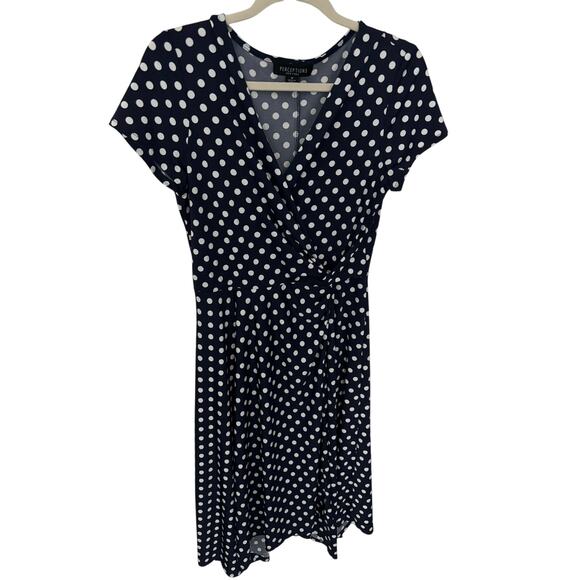 Perceptions of New York navy and white polka dot dress size medium - Picture 5 of 5